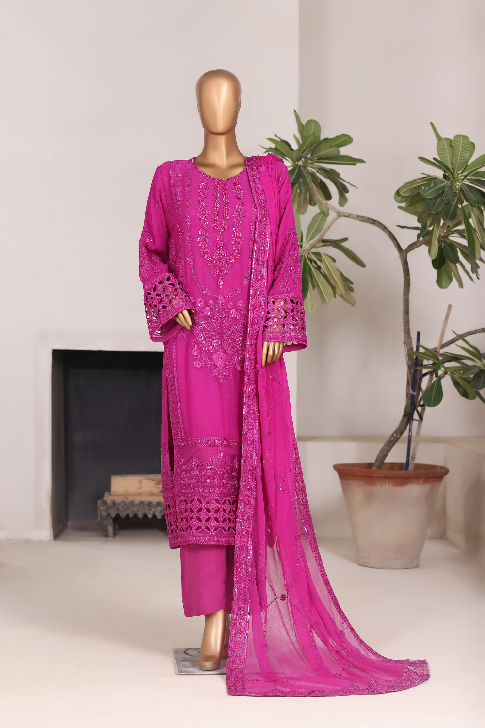 Platinum 3Pc Embroidered Dress