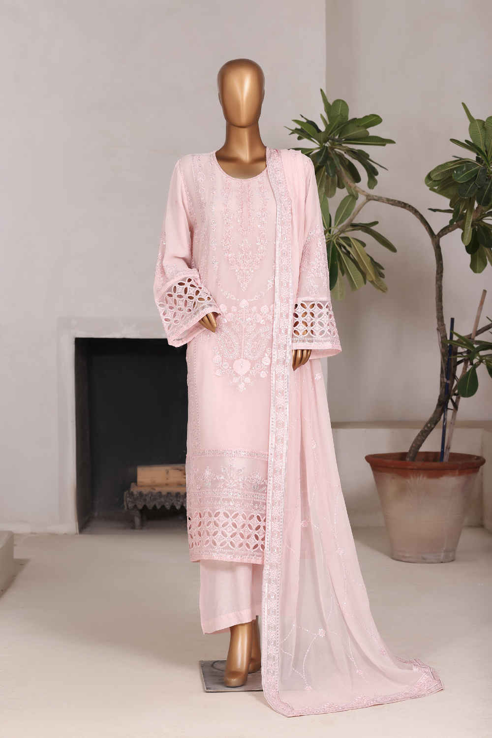Platinum 3Pc Embroidered Dress