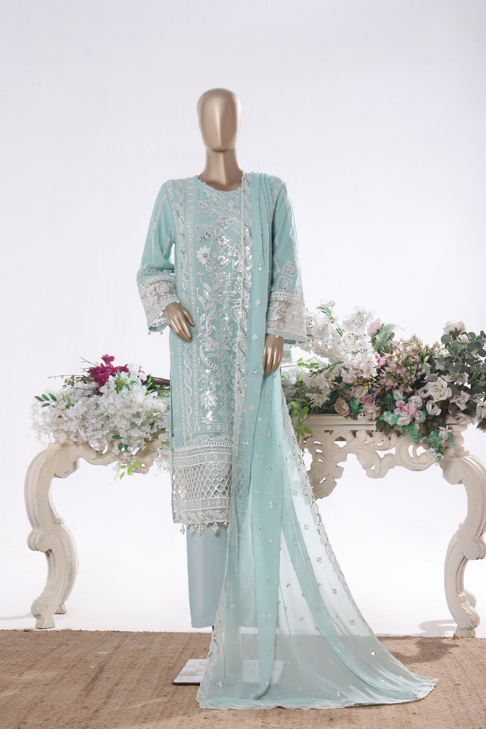 Sheesha 3Pc Embroidered Dress