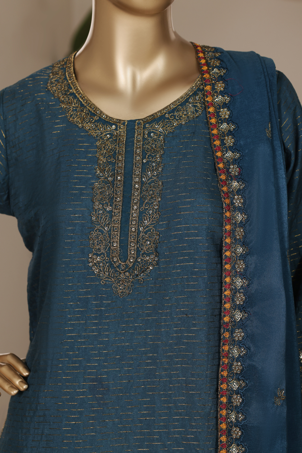 Rain 3Pc Embroidered Dress