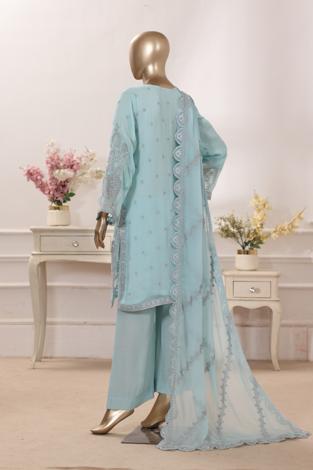 Glorious 3Pc Embroidered Dress