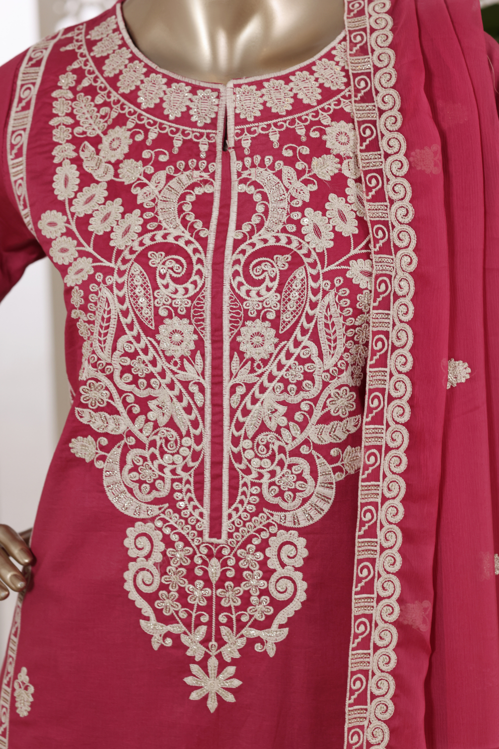 Wheel Cotton 3Pc Embroidered Dress