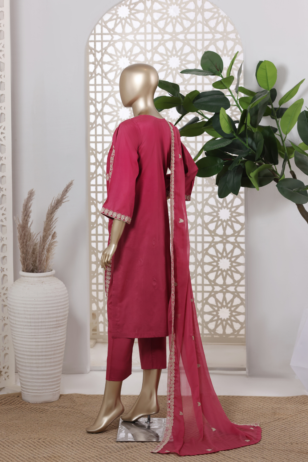 Wheel Cotton 3Pc Embroidered Dress