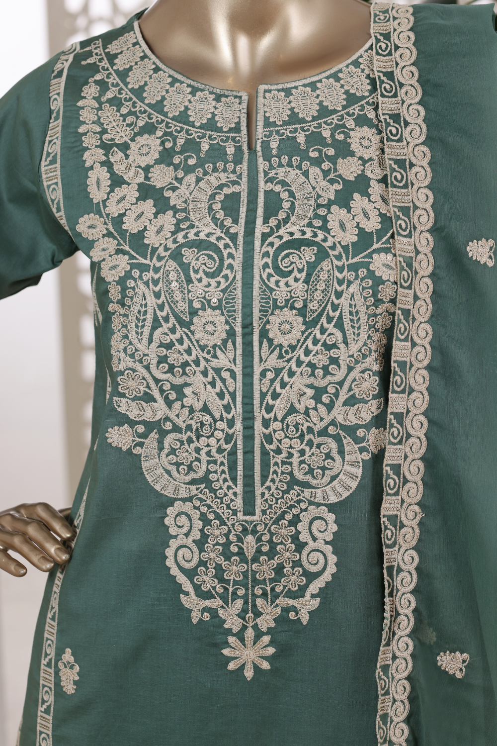 Wheel Cotton 3Pc Embroidered Dress