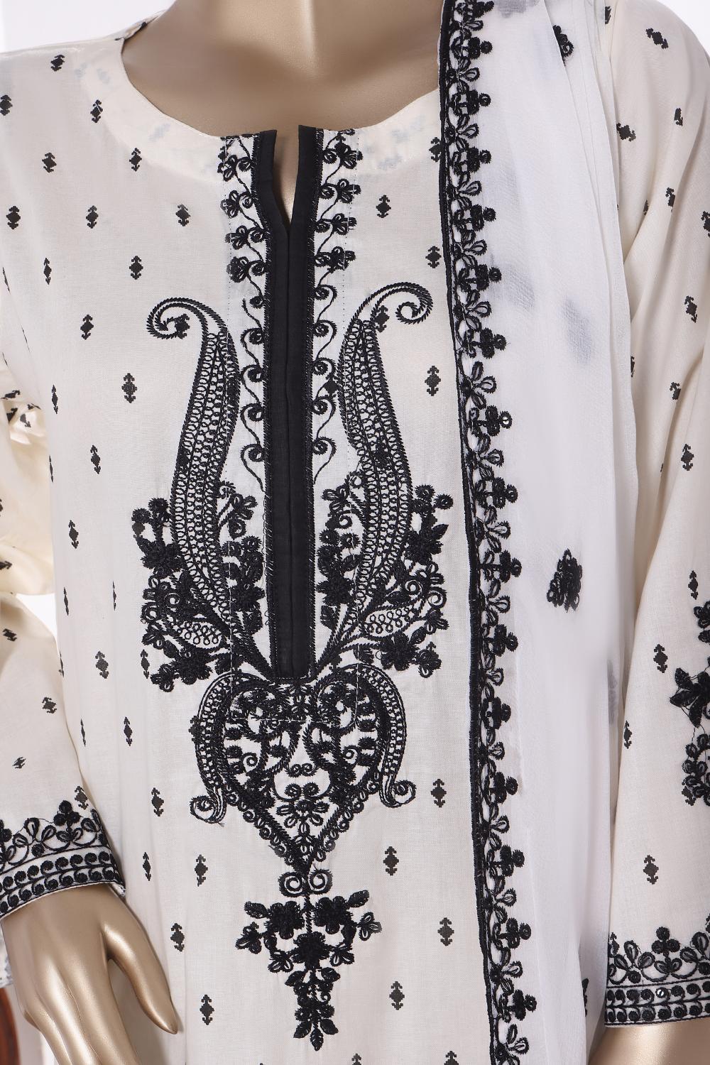 Black Arrow Cotton 3Pc Embroidered Dress
