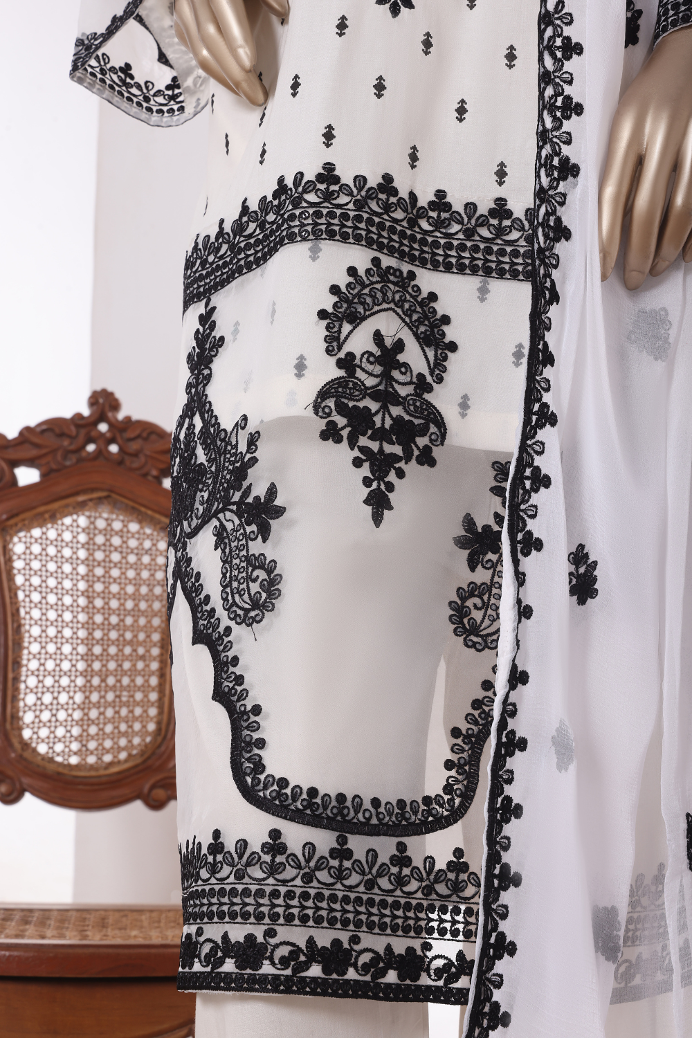 Black Arrow Cotton 3Pc Embroidered Dress