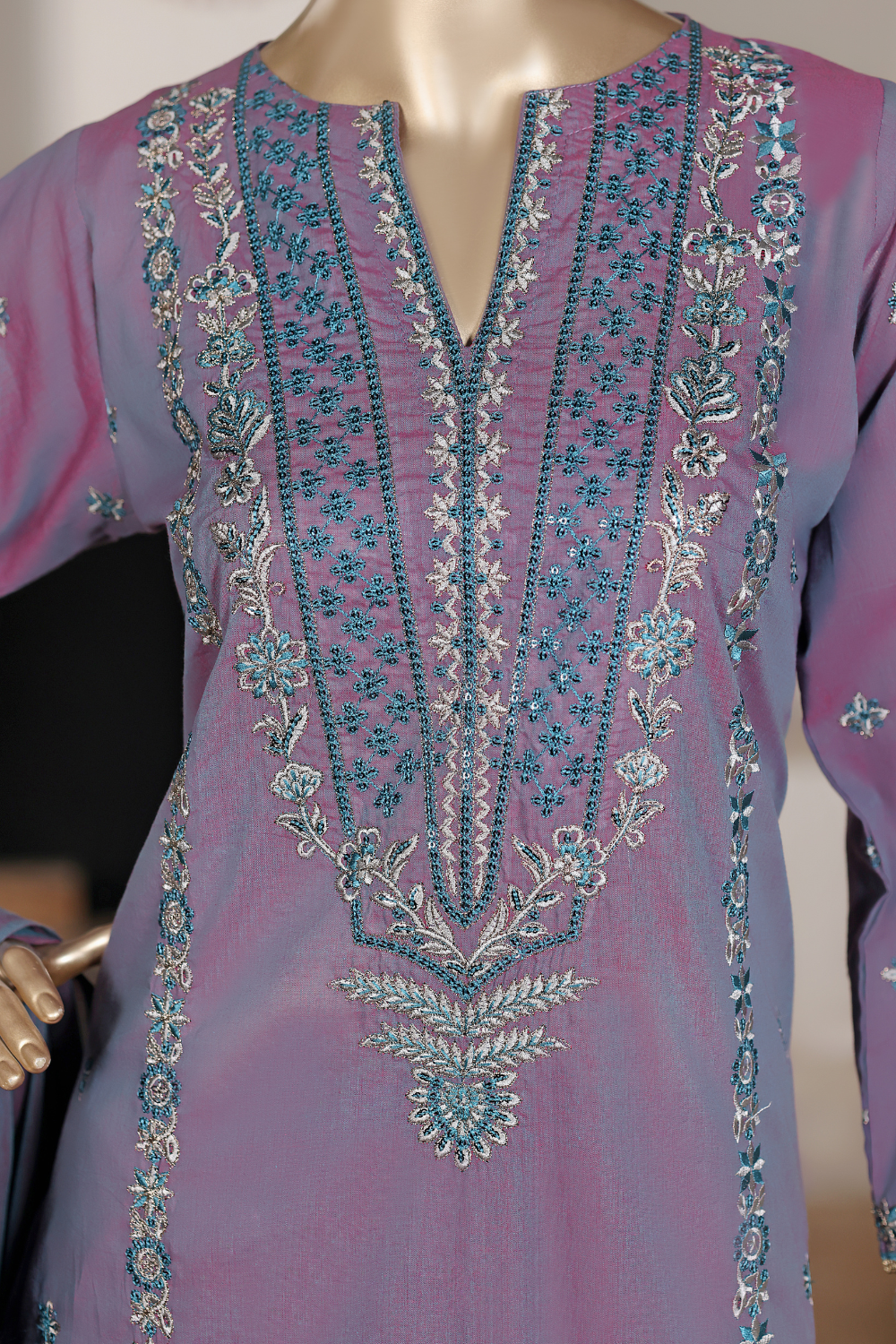 Peacock 3Pc Embroidered Dress