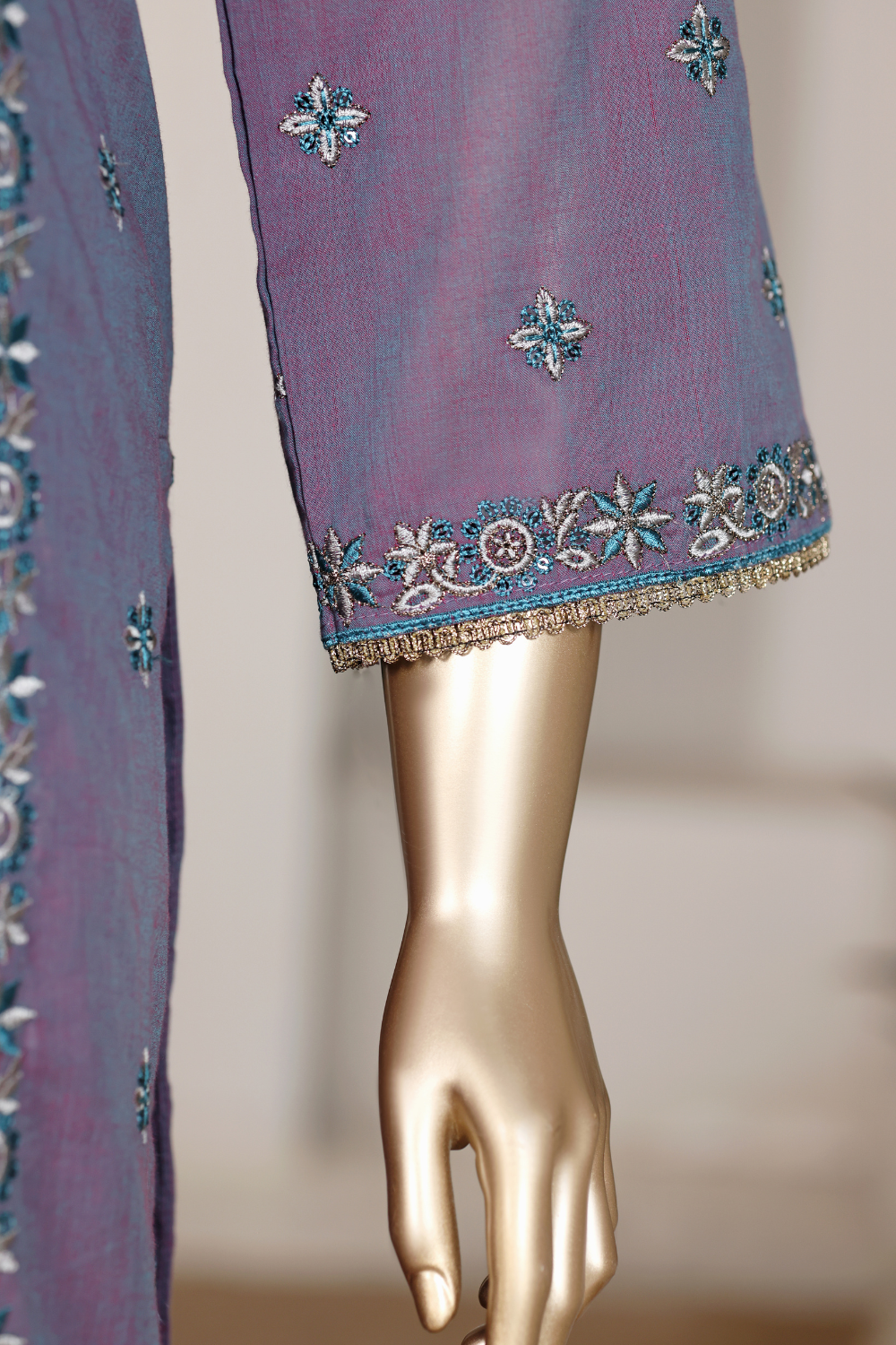 Peacock 3Pc Embroidered Dress