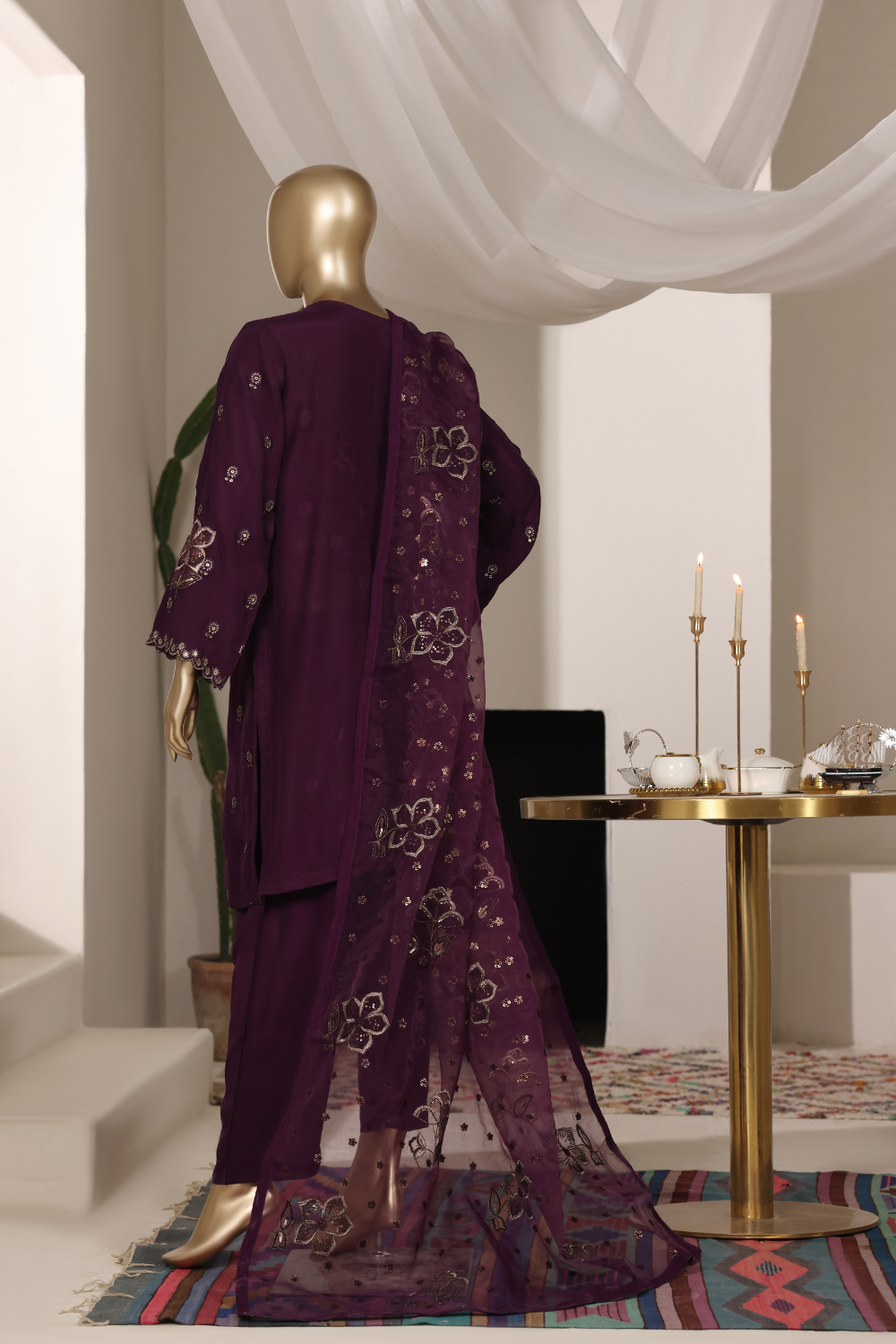 Curl 3Pc Embroidered Dress