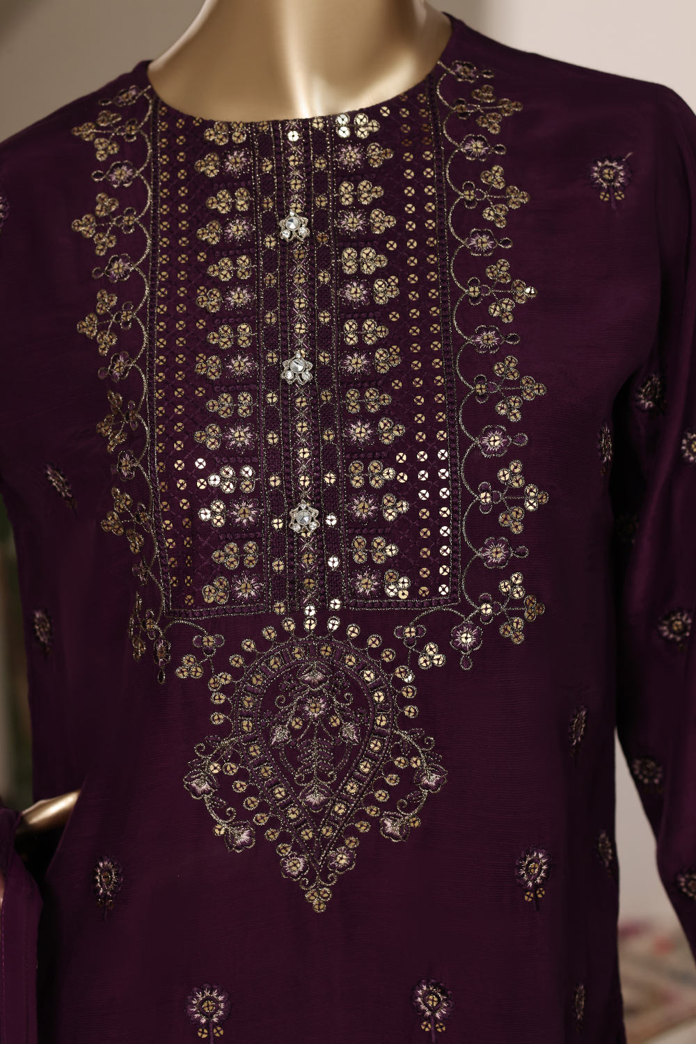Curl 3Pc Embroidered Dress