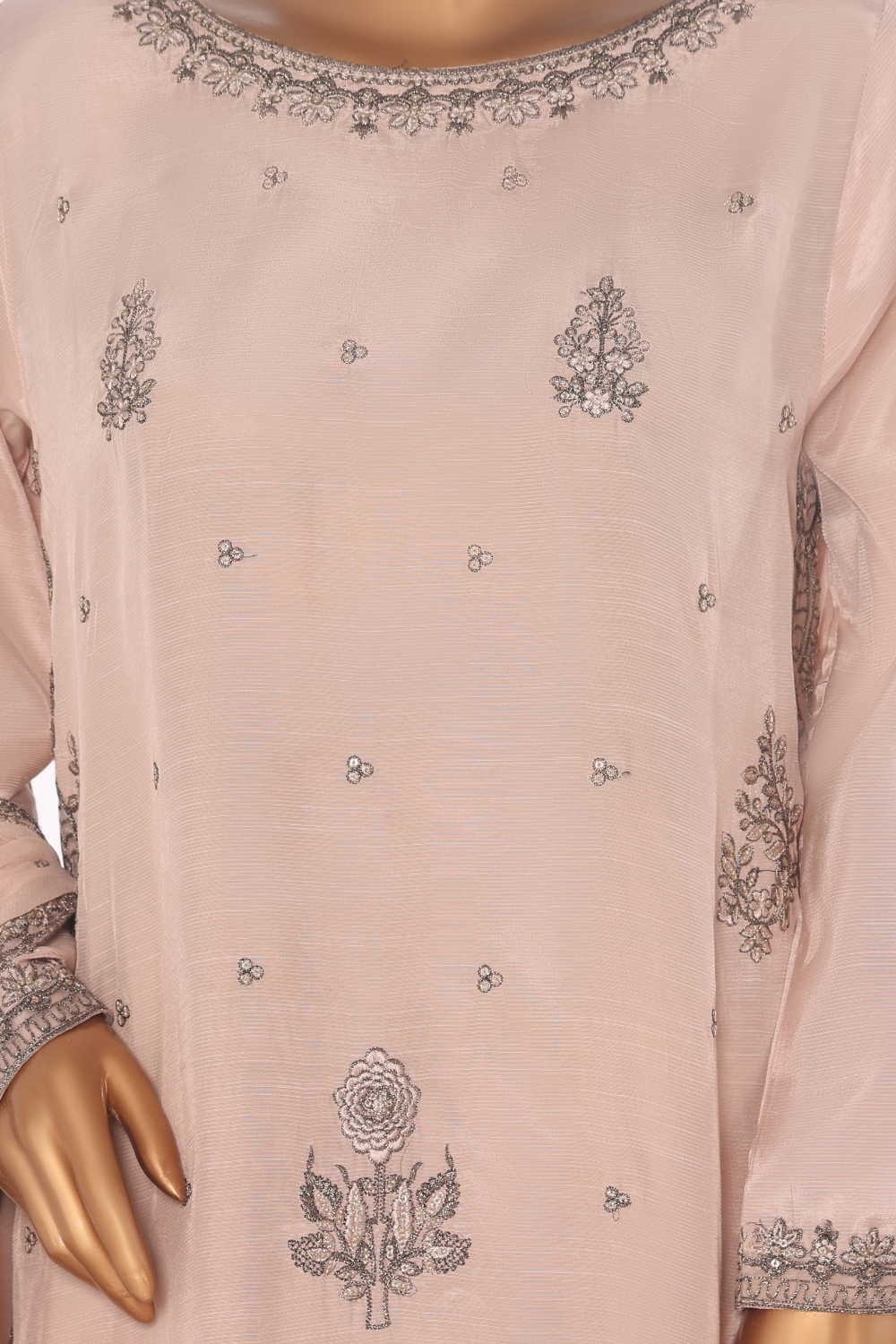 Leaves 3Pc Embroidered Dress